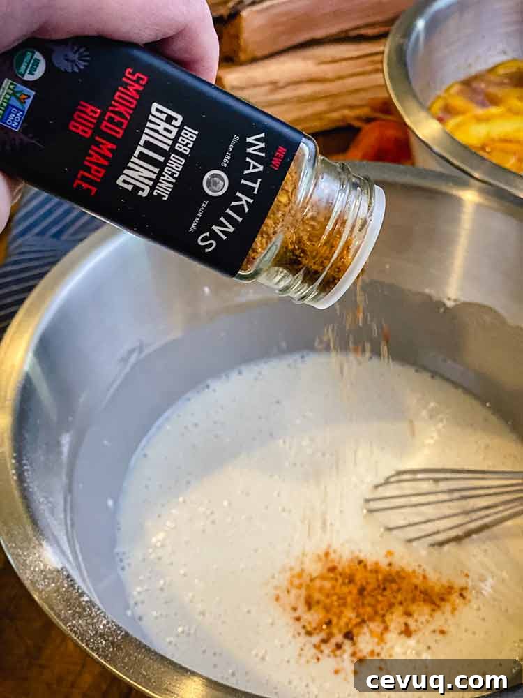 Adding Smoked Maple Rub from Watkins1868 to cobbler batter