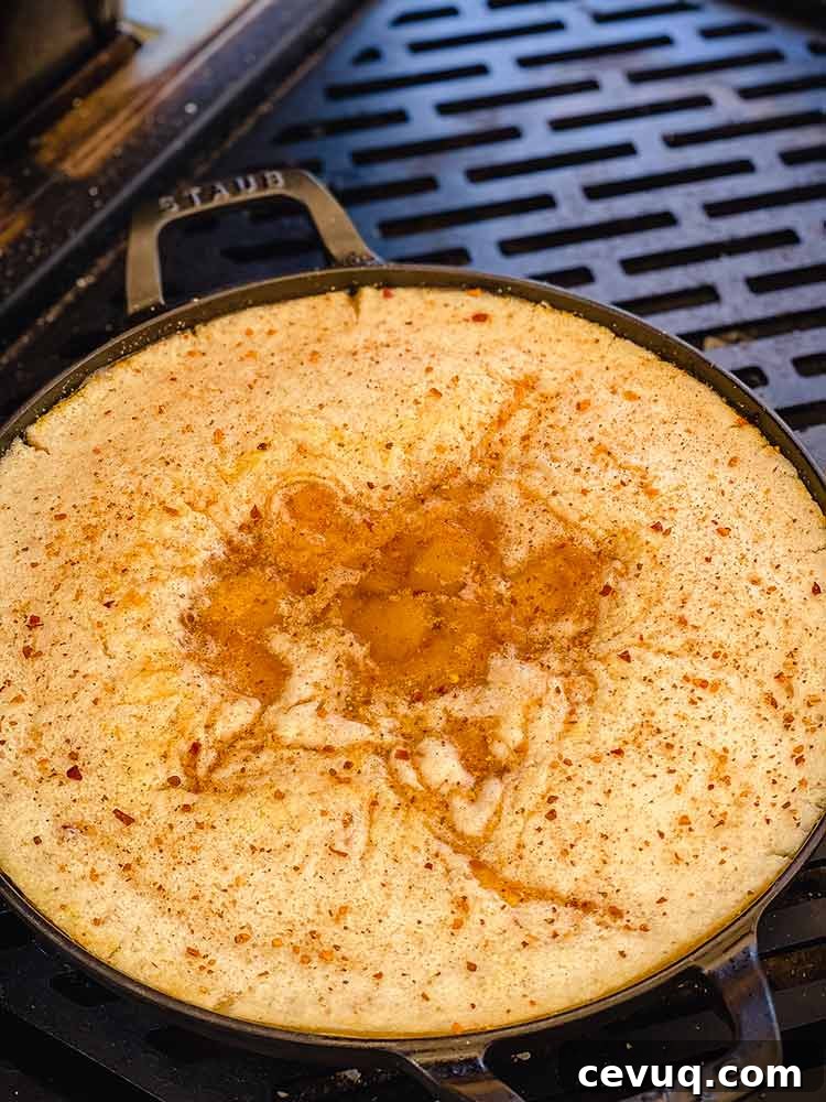 Peach cobbler cooling