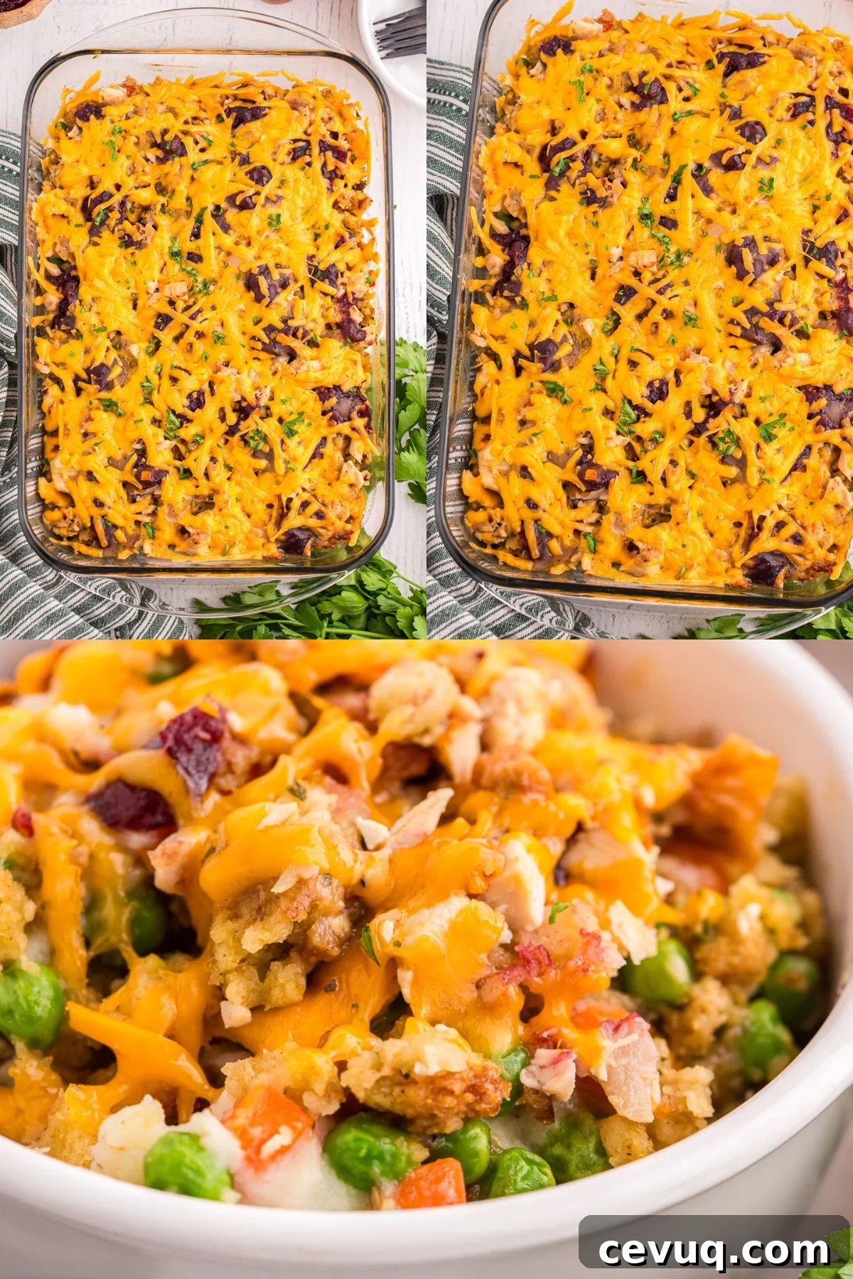 Leftover turkey casserole final steps for how to make it.