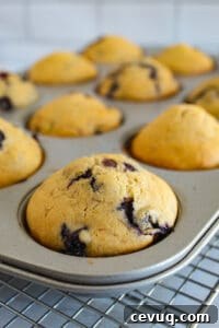 up close of a muffin in the pan