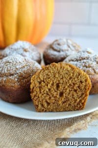 inside view of a pumpkin muffin.