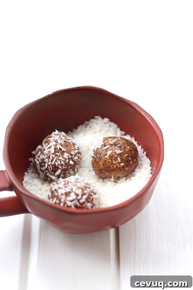Lemon coconut energy balls close-up