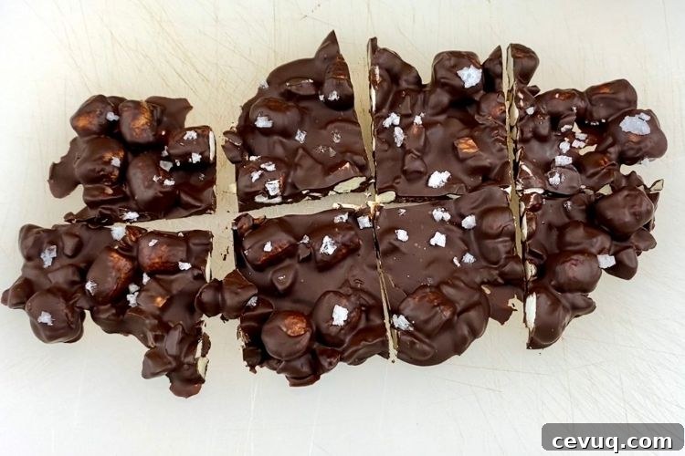 Chocolate bar cut into pieces