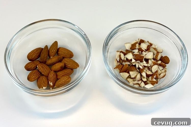 Almonds for the easy homemade chocolate bars