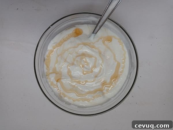 Honey added to yogurt