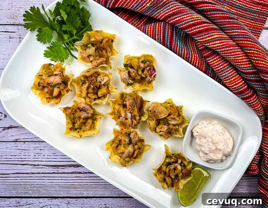 A platter of Smoked Chicken Tortilla Bites.