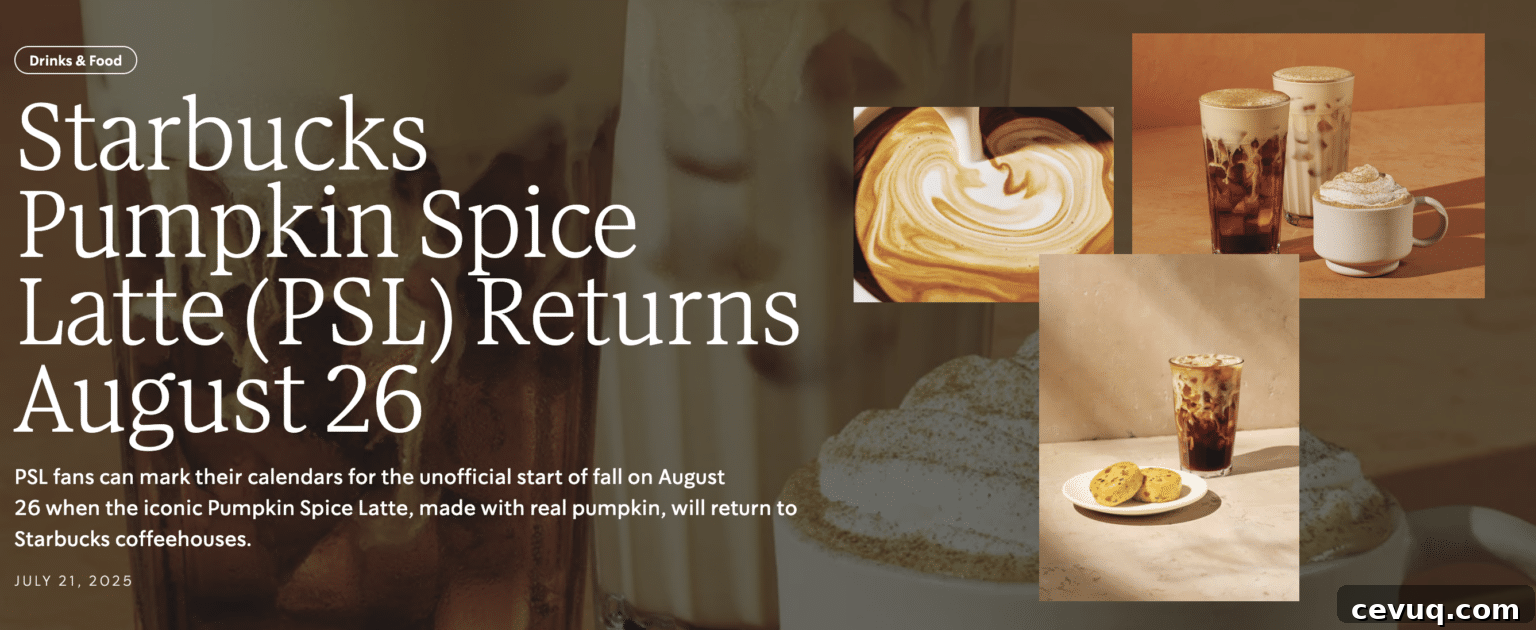 Starbucks pumpkin spice returns Aug 26.