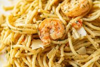 Creamy Shrimp Pesto Pasta Recipe with Garlic & Parmesan
