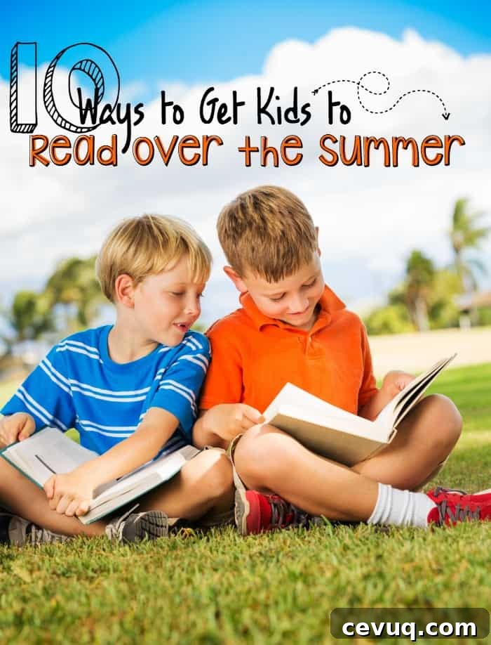 ways to get kids to read over the summer pin
