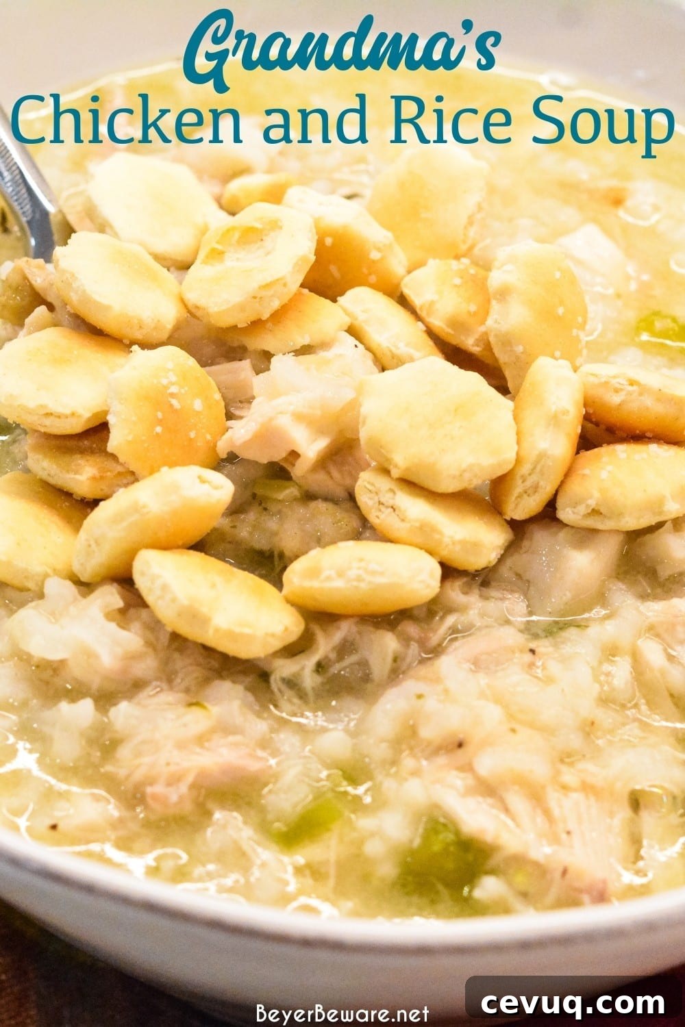 Grandma's chicken and rice soup is made from a whole chicken, onions, celery, and rice with seasonings, butter, and Better than Bouillon for spoonfuls of comfort.