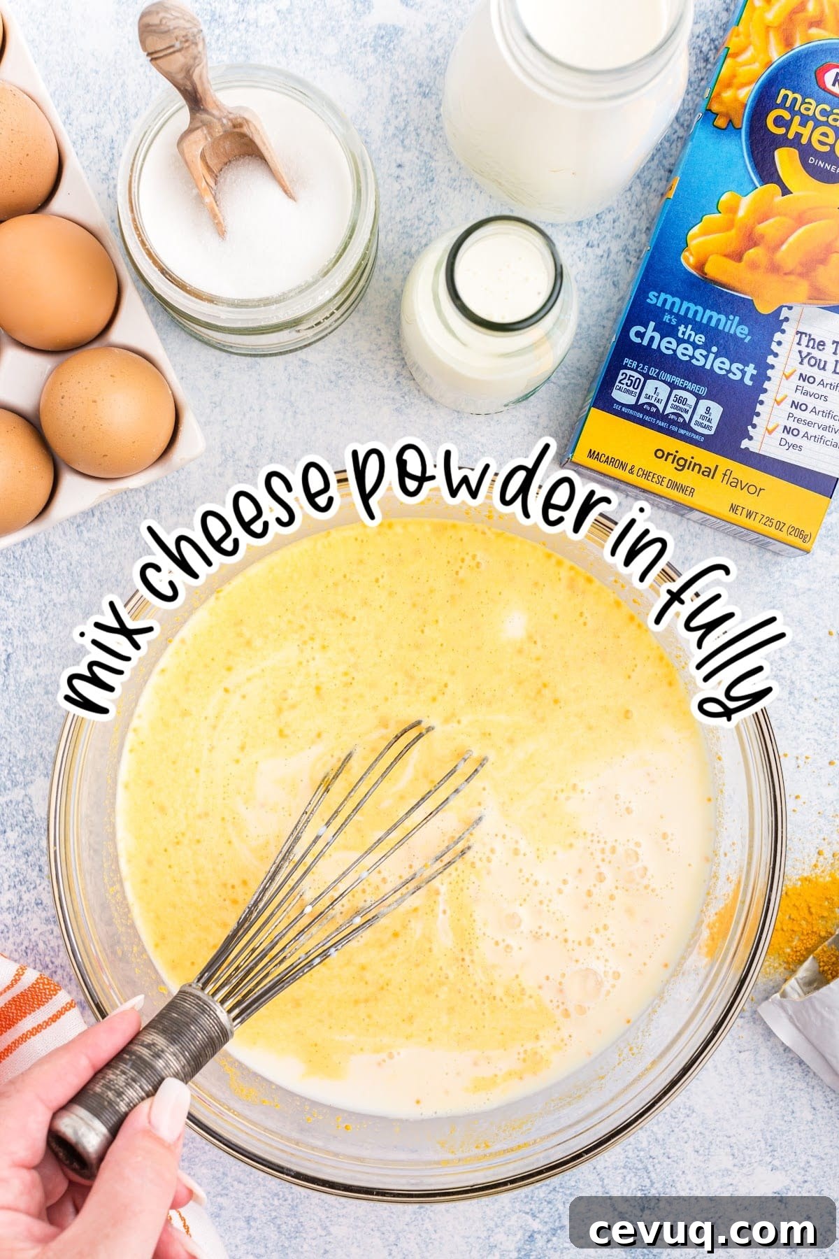 Copycat Mac and Cheese Ice Cream Recipe 6 adding in all other wet ingredients.