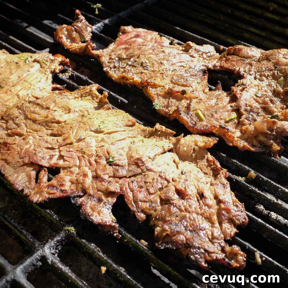 Marinated flank steak, for Mexican Tlayudas