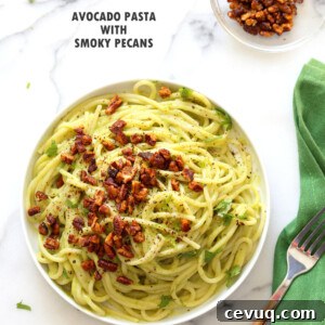 Avocado Pasta with Smoky Pecans