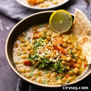 Chickpeas in Turmeric Peanut Butter Curry