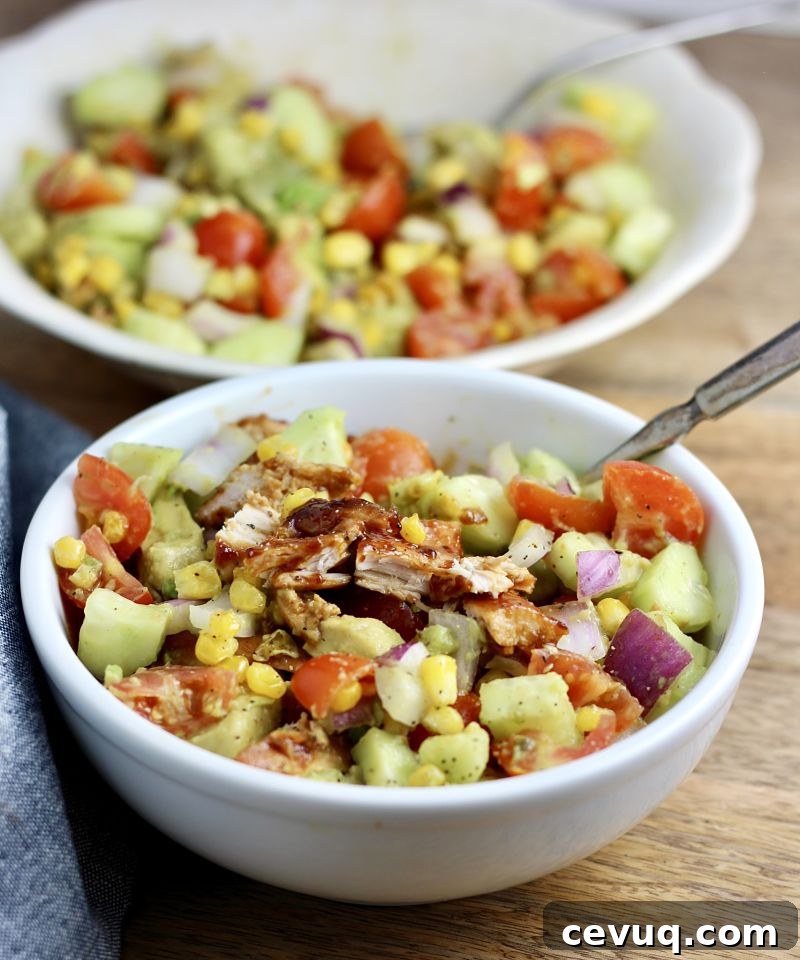 bbq chicken avocado tomato salad