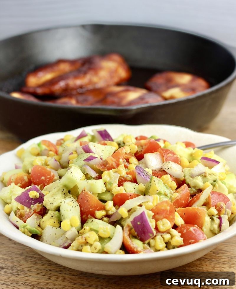 bbq chicken avocado tomato salad kitchen gone rogue