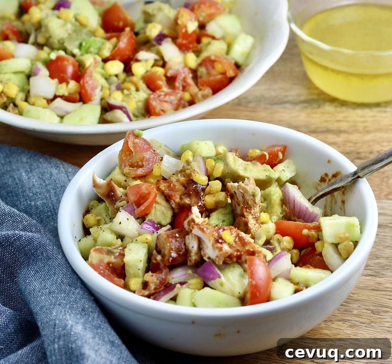 bbq chicken avocado tomato salad