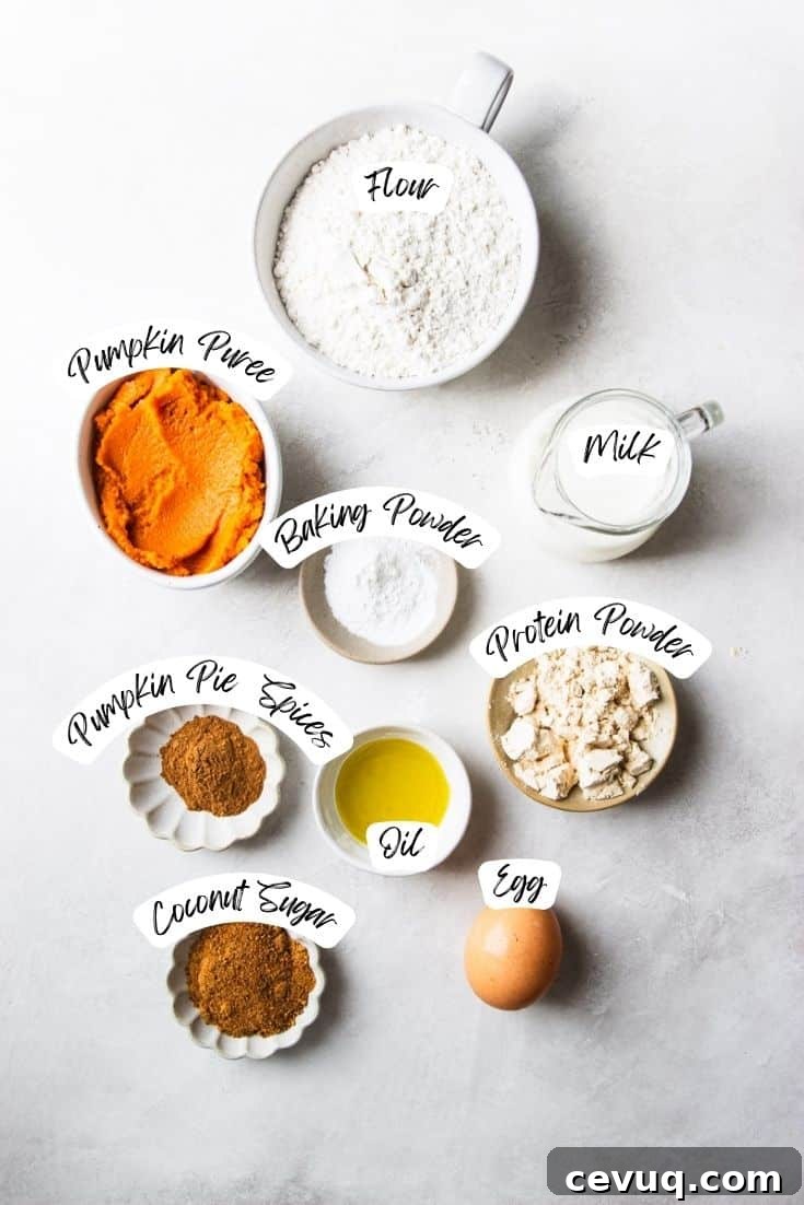 Ingredients for pumpkin pancakes