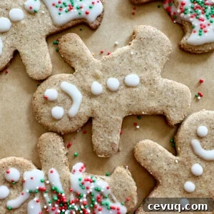 Gingerbread cookies freshly baked and decorated with icing.