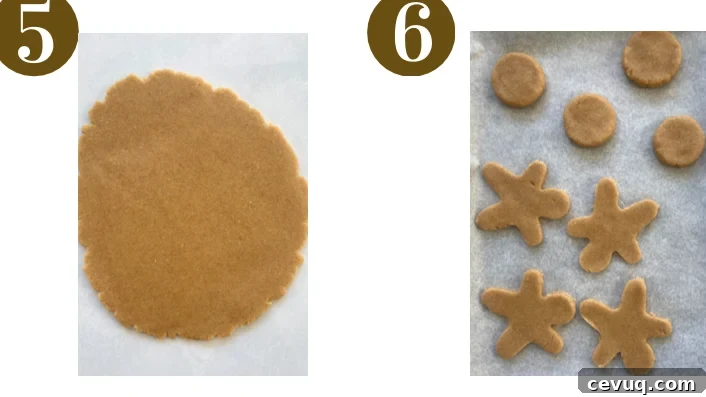 Steps to make gingerbread cookies. Specifics provided in recipe card.