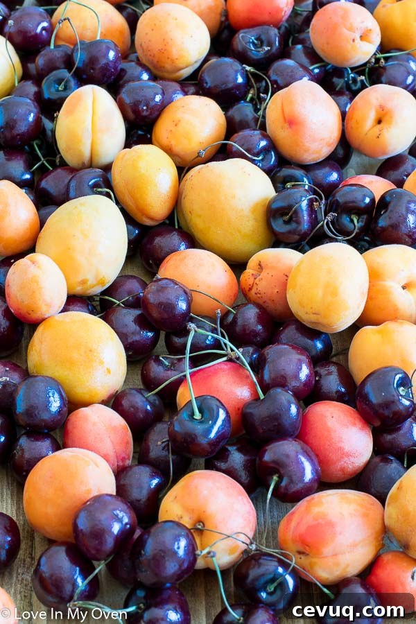 apricots and cherries