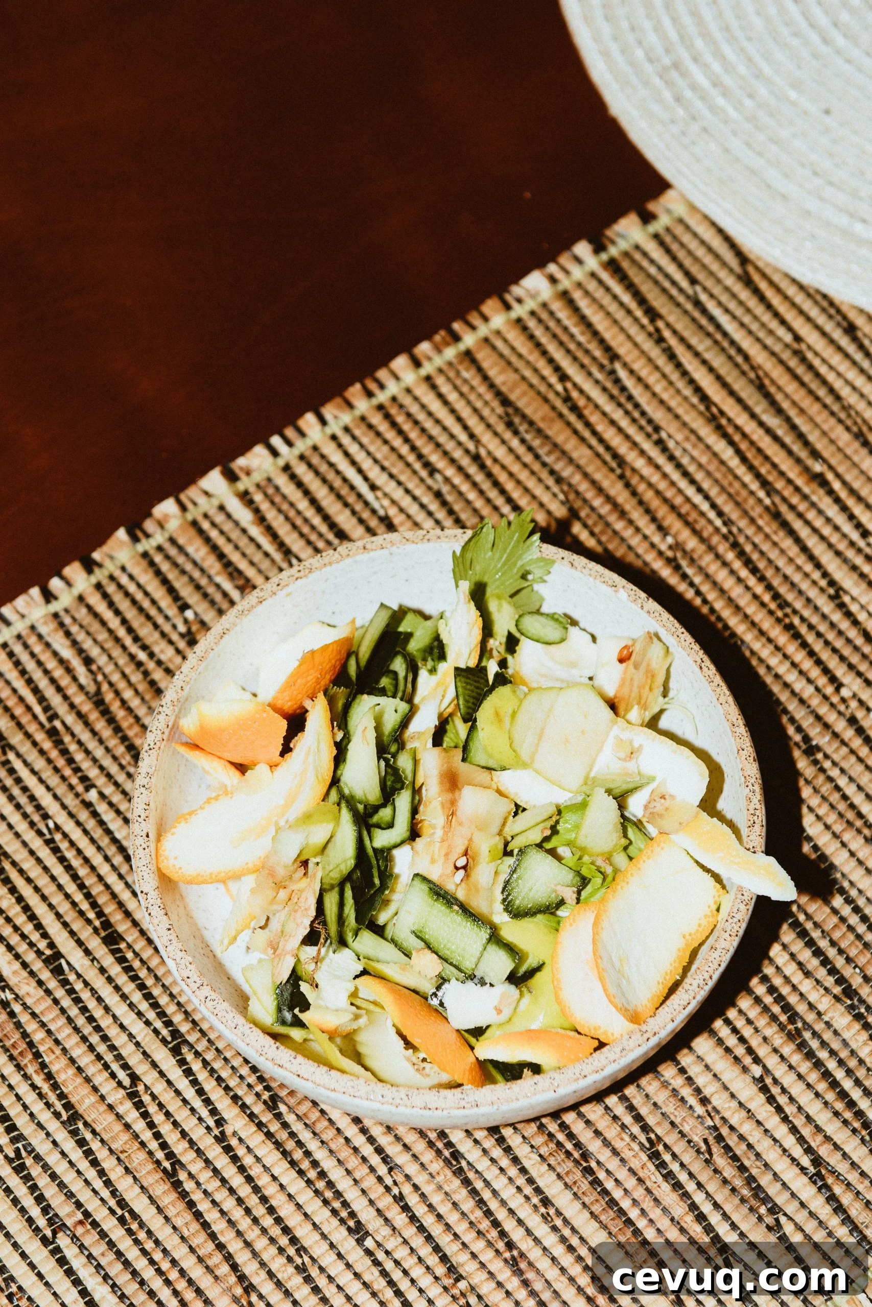 Food scraps on a plate.