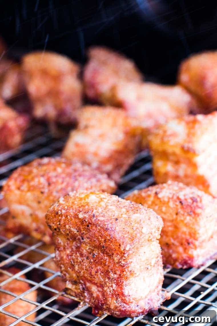 Pork Belly Burnt Ends on Traeger Smoker