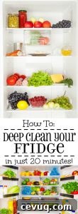 Deep Clean Your Fridge in 20 Minutes: Quick Step-by-Step Guide 2 How to Deep Clean your Fridge in just 20 minutes! This really works! I didn't know deep cleaning your refrigerator could be so easy