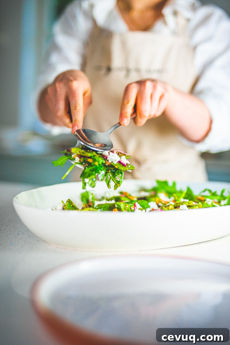 serving the Charred Runner Bean Salad - Georgie Eats