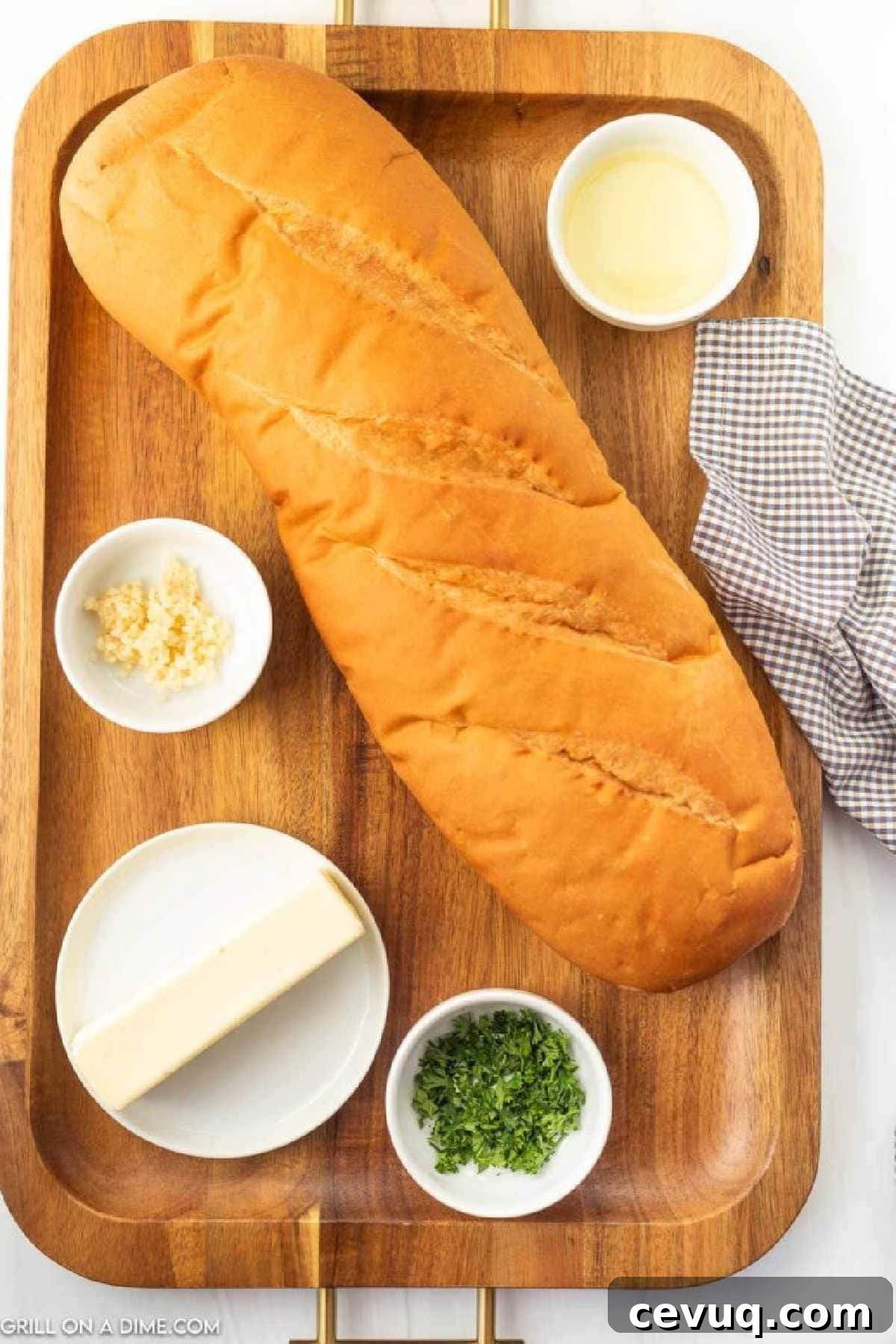 Blackstone Grill Garlic Bread Recipe: Crispy Grilled Loaf 3 Ingredients - French Bread, salted butter, olive oil, garlic, parsley, salt