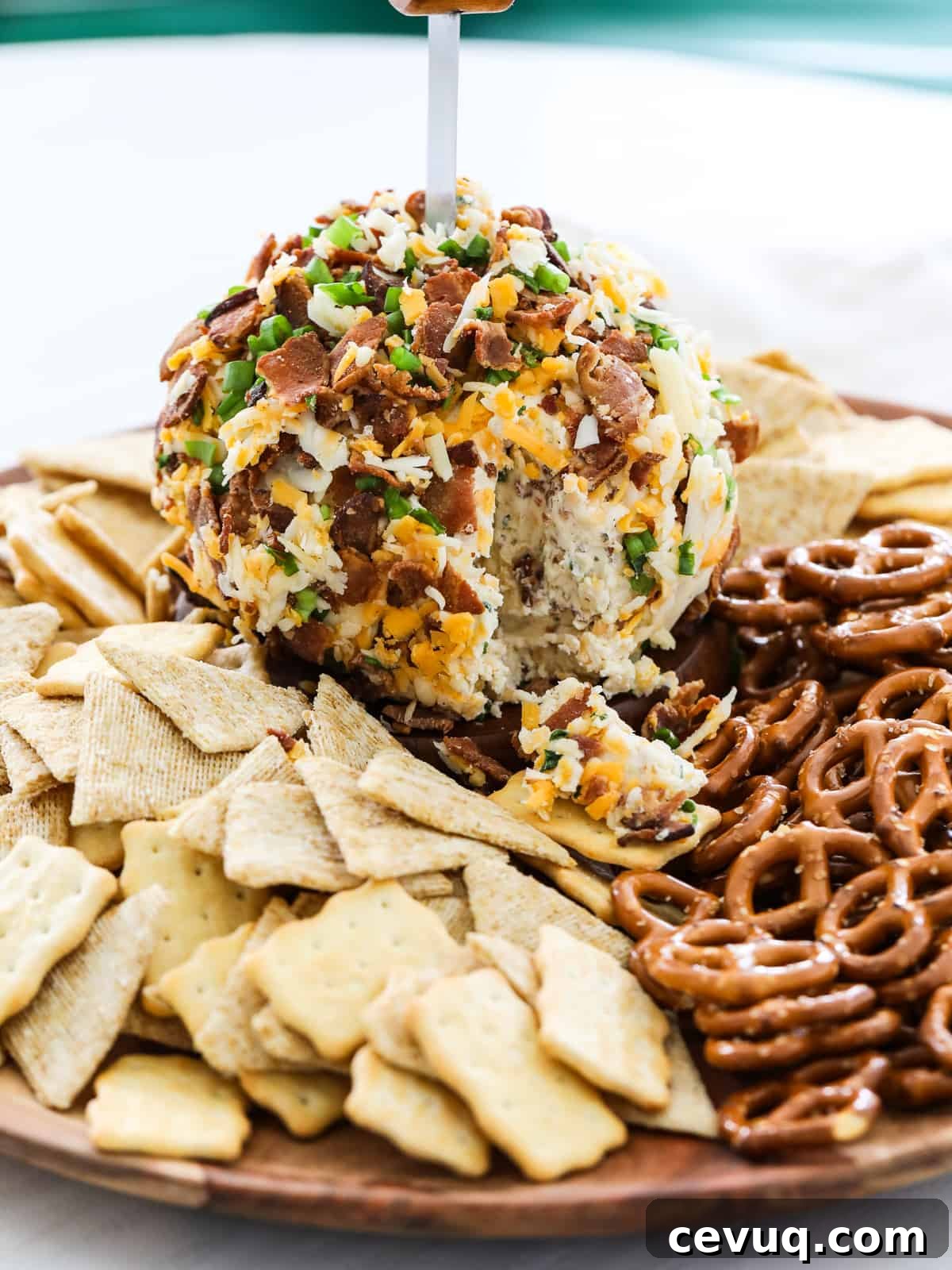 Bacon Cheese Ball on platter