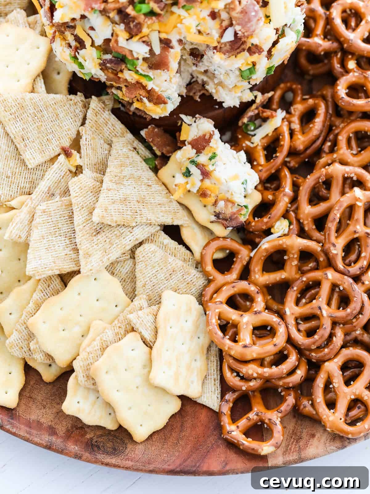 Cutting a slice from a Bacon Cheese Ball