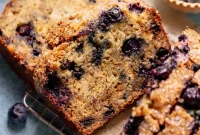 Blueberry Banana Bread with Crunchy Sugar Crust