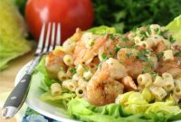 Grilled Shrimp Pasta Salad with Zesty Cocktail Sauce
