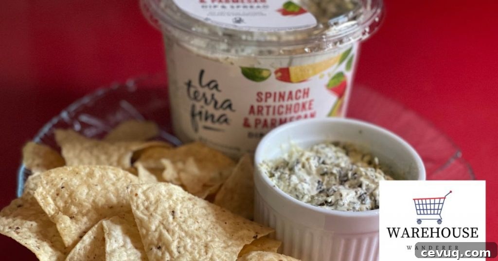 Warm dip served with chips