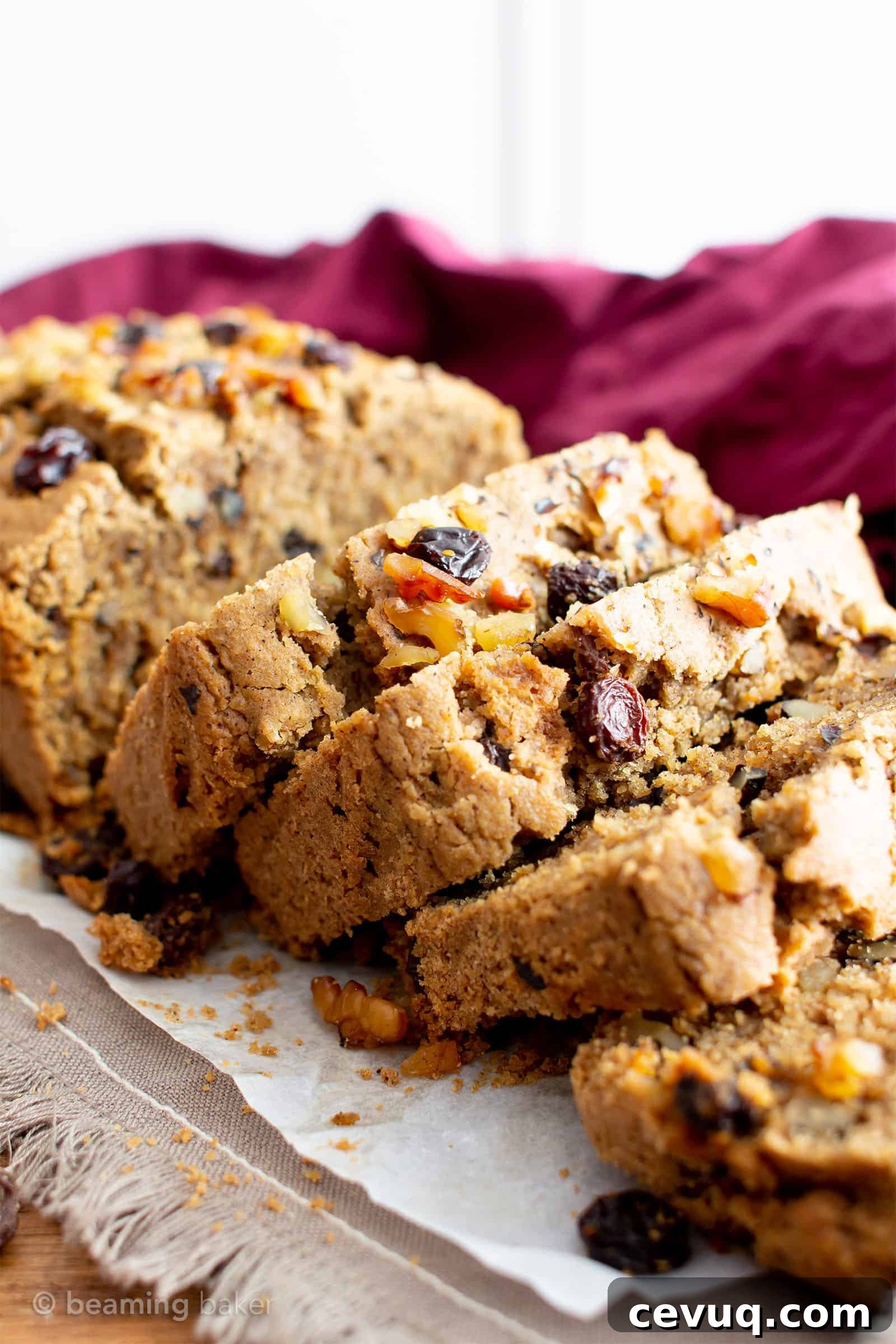 Vegan Cinnamon Raisin Quick Bread loaf