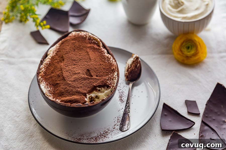 tiramisu in a chocolate egg tiramisu in a chocolate egg