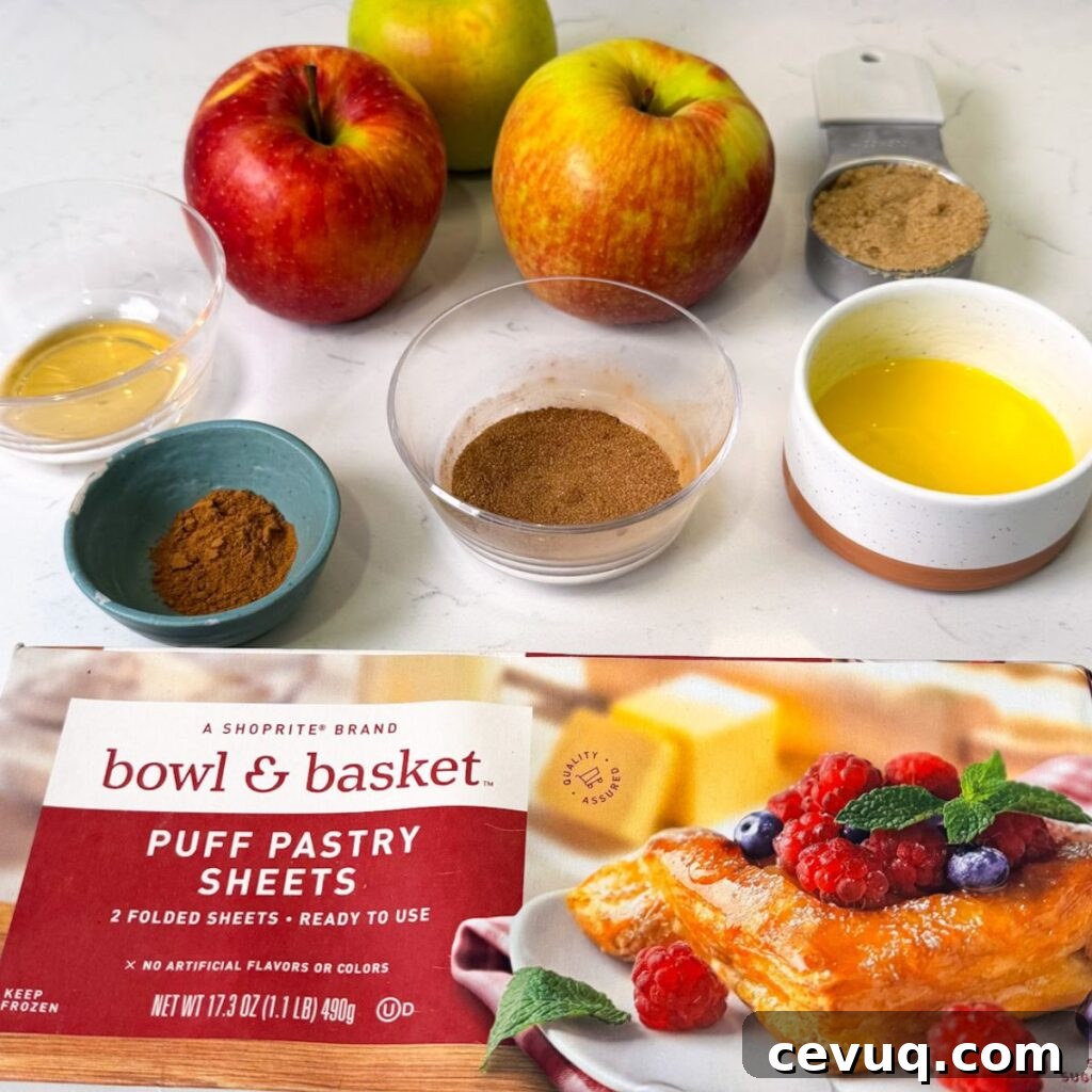 Flaky Apple Hand Pies with Puff Pastry 3 Ingredients for apple hand pies.