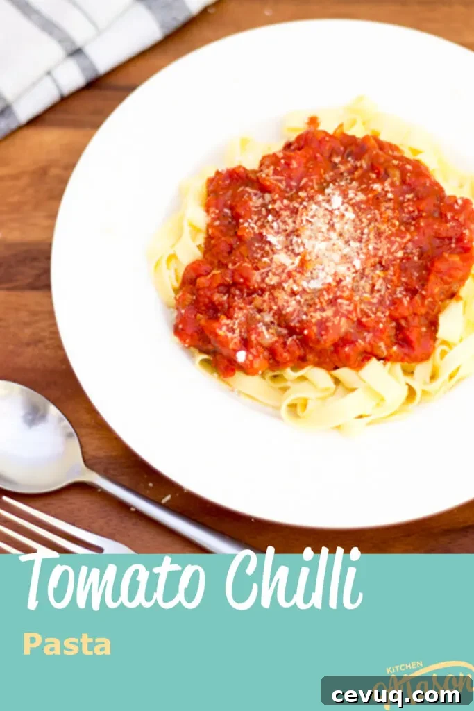 Spicy Tomato and Chili Pasta Recipe 7 Tomato chilli pasta in a bowl