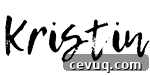 Close up of a signature of Kristin.