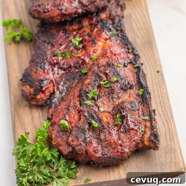 Grilled pork steak