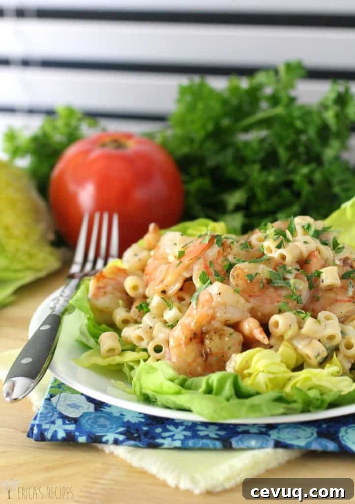 Healthy Grilled Shrimp Cocktail Pasta Salad