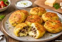Comté and Mushroom Potato Bites with Melting Center in Air Fryer