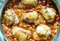 Garlic-Roasted Chicken with White Beans