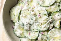 Creamy Cucumber Dill Salad with Sour Cream Dressing