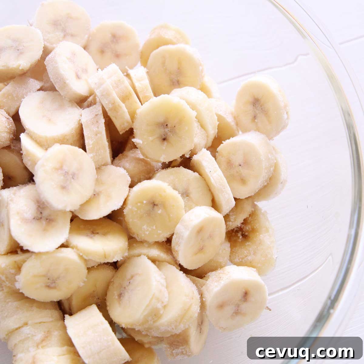 ingredient pic - sliced frozen bananas for nice cream