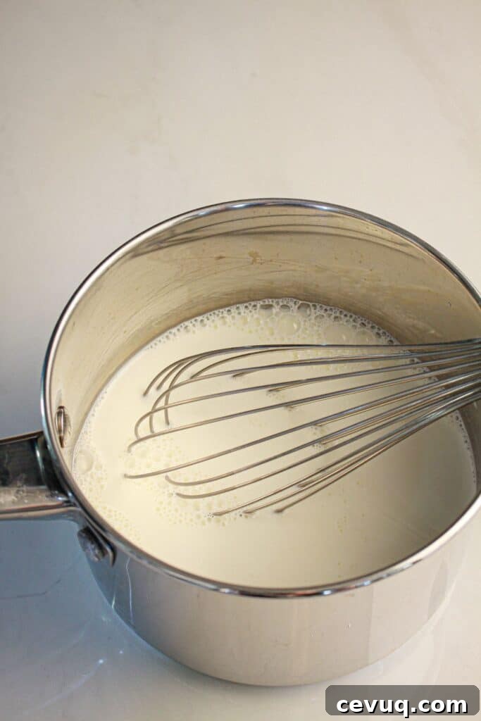 Half and half in a saucepan.