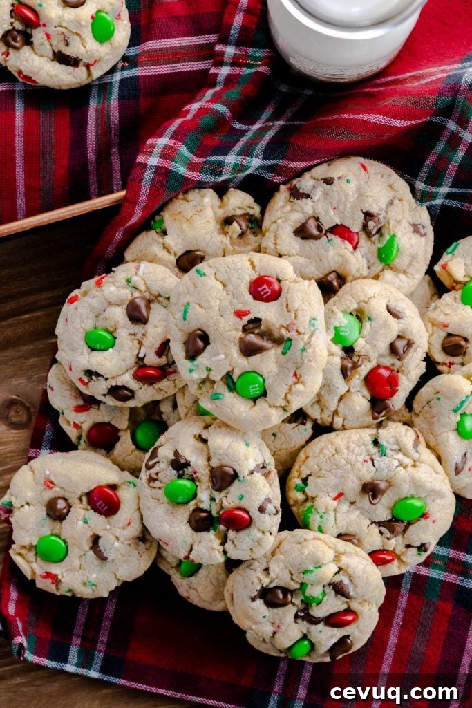 Santa's Cookies and milk, chocolate chips, M&M's, jimmies