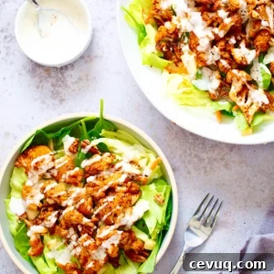 BBQ cauliflower salad in white bowls