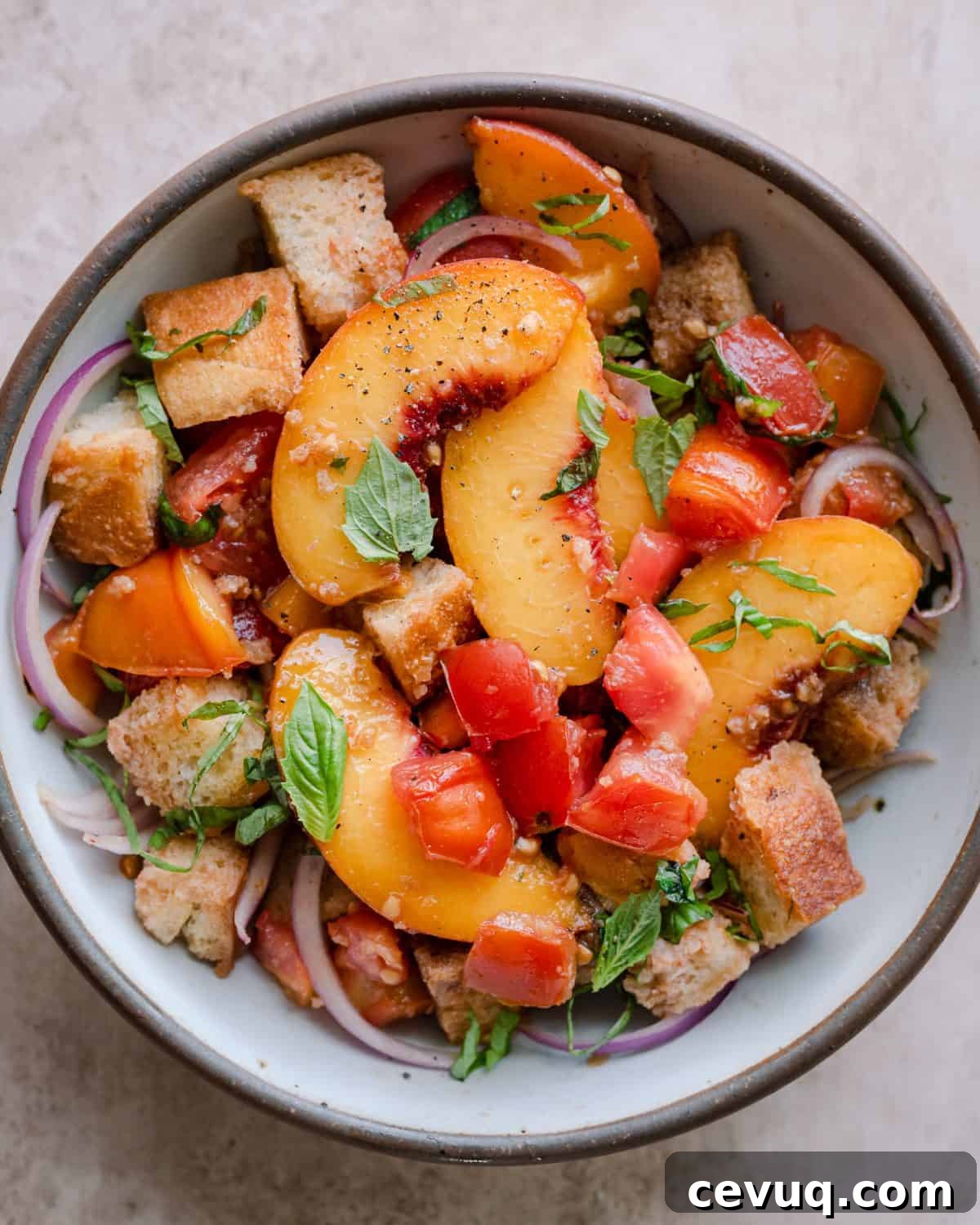 Peach Panzanella Salad